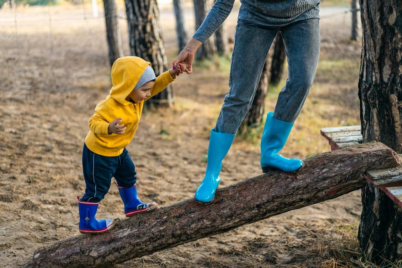 playing outdoors baby