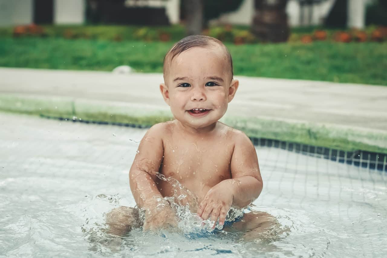 baby in swimming pool