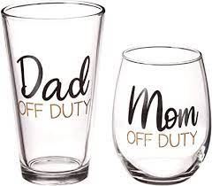 mom dad off duty glass