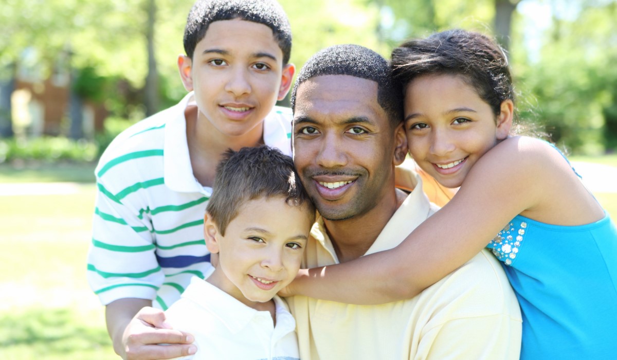 dad with kids