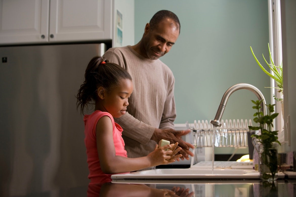 dad daughter dishes