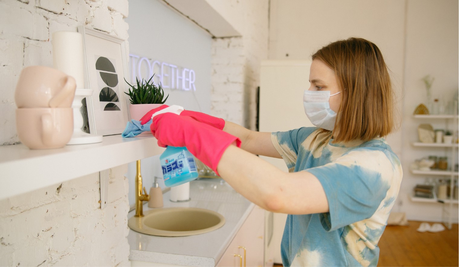 woman cleaning