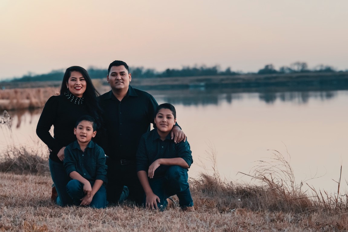 family posing