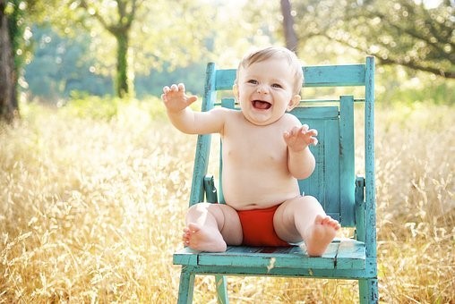 baby on chair
