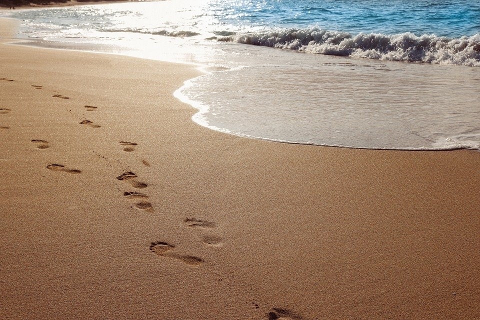 footsteps sand