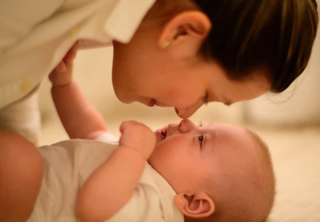 mom nose to nose with her baby