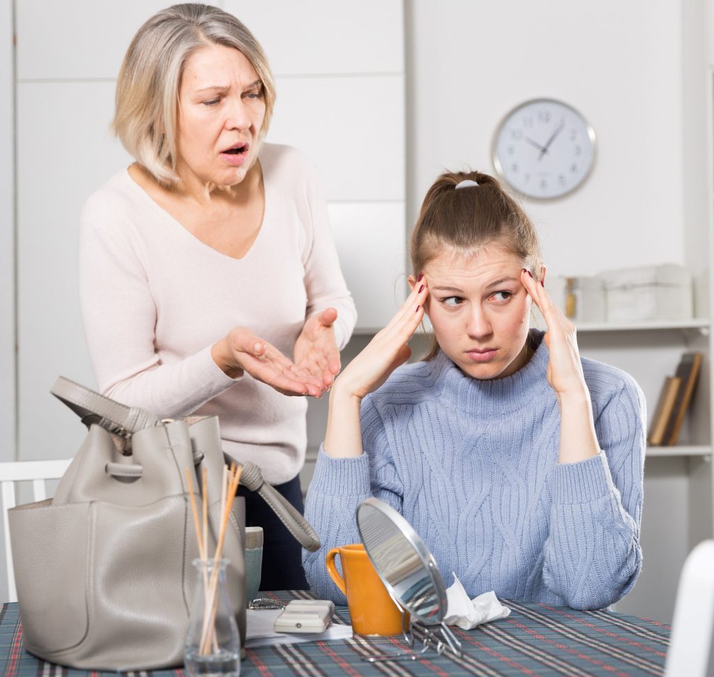 mother explaining something to her child