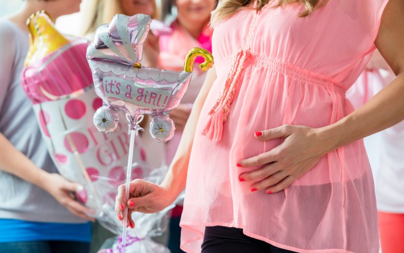 Pregnant girl celebrating baby shower