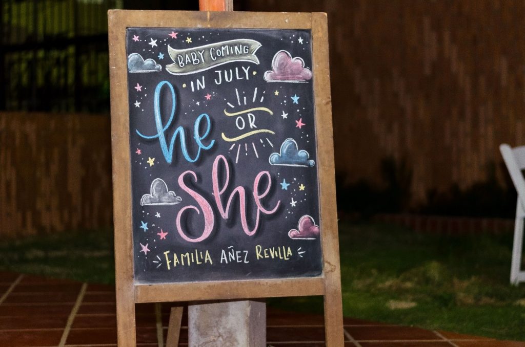 gender reveal party welcome board