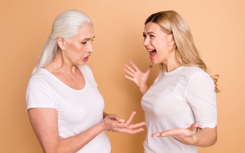 woman yelling at her mother