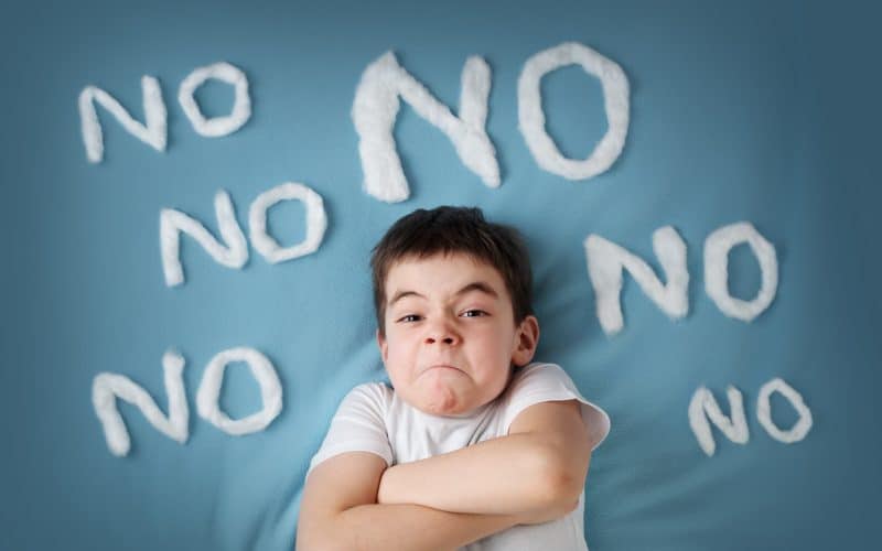 angry child surrounded by no
