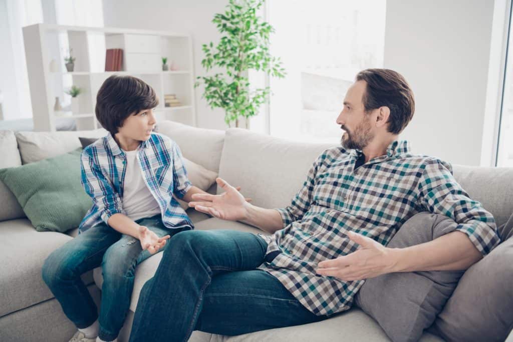 father and son arguing