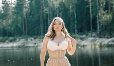 curvy woman wearing corset