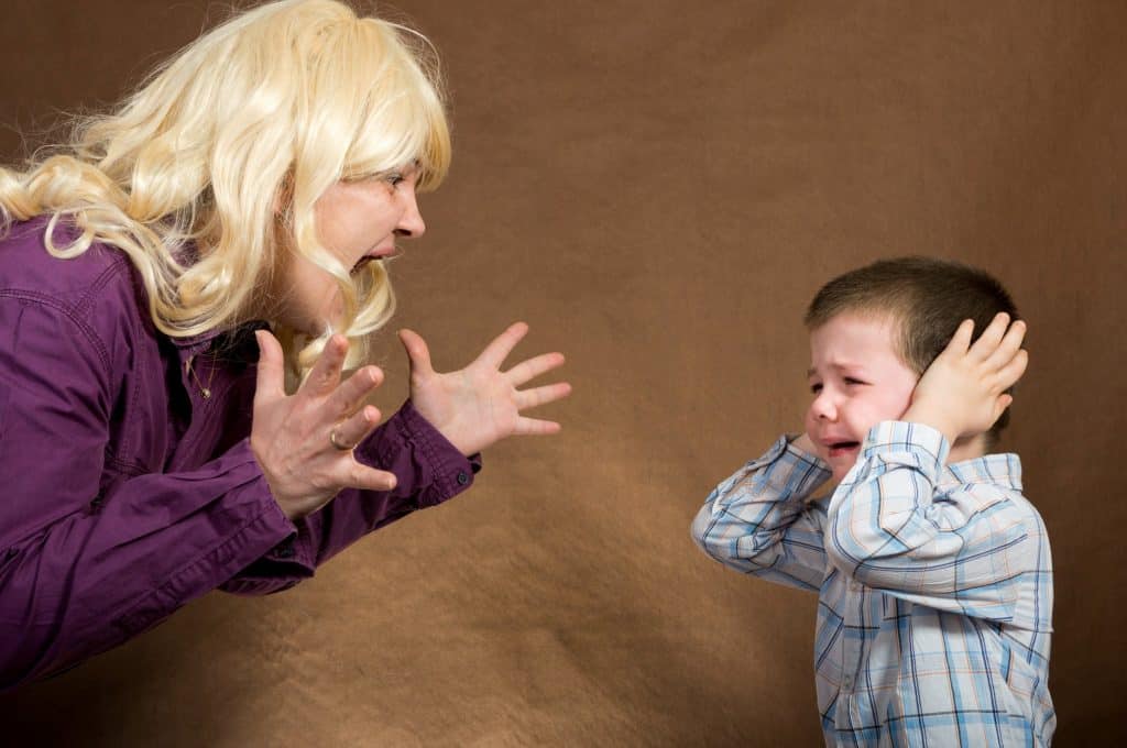 mother shouting at her child