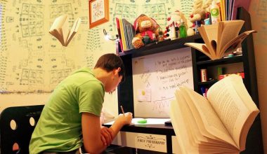 teenager working on homework