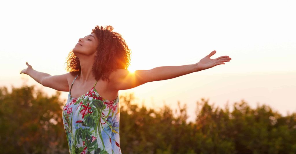 woman basking in the sun