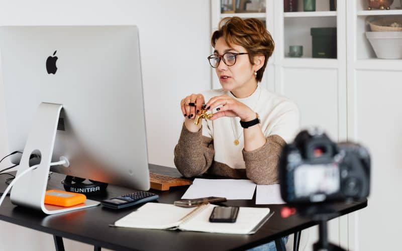 woman working at her desk