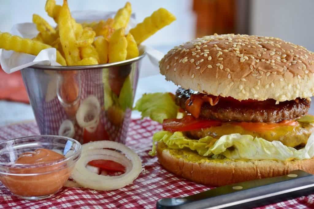 burger and fries