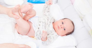 changing baby's diaper