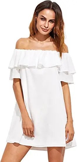 white off shoulder dress