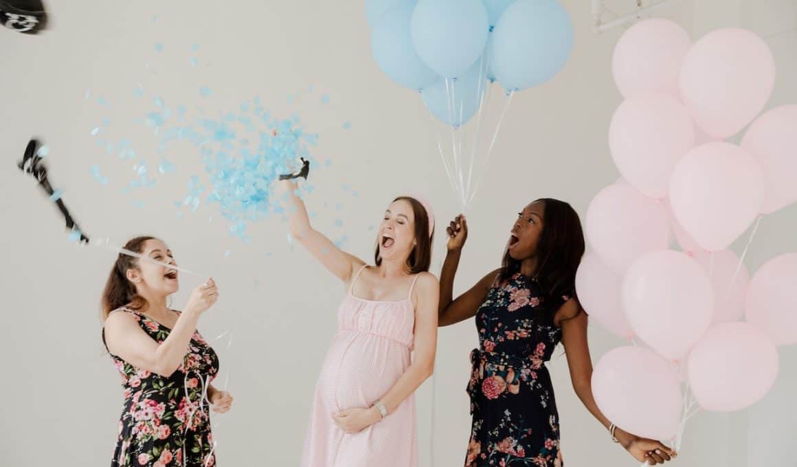 women celebrating baby shower