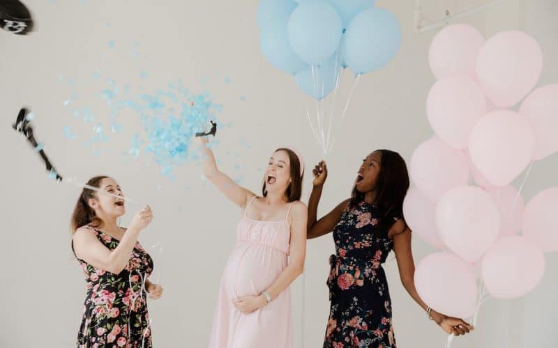 women celebrating baby shower