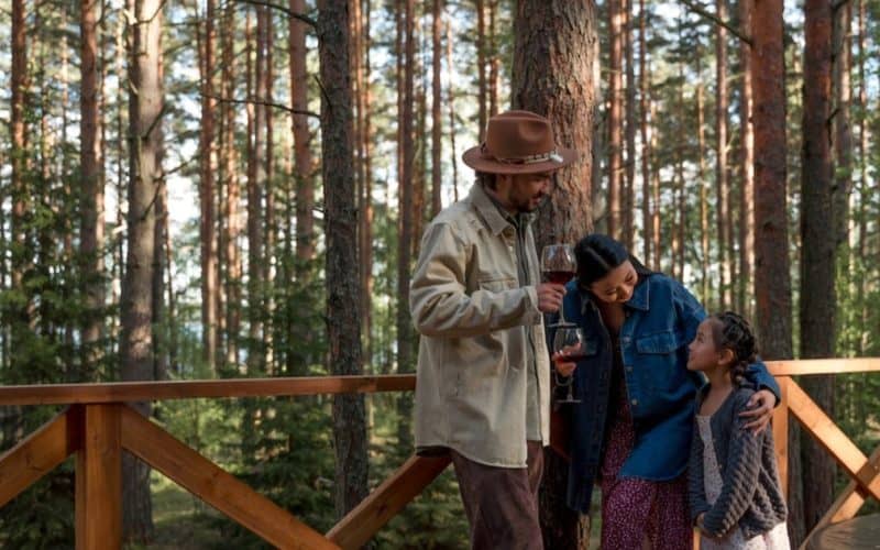 family talking together