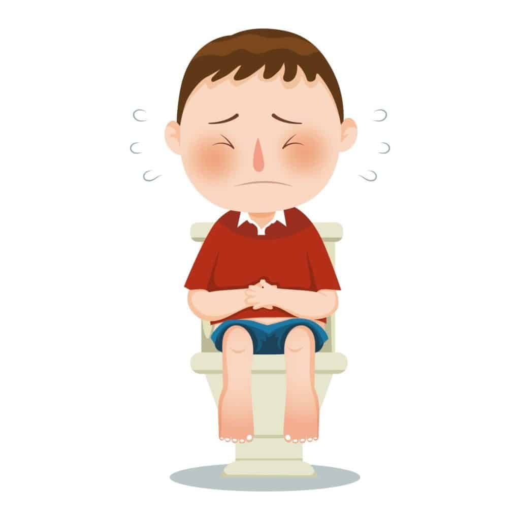illustration of a constipated boy