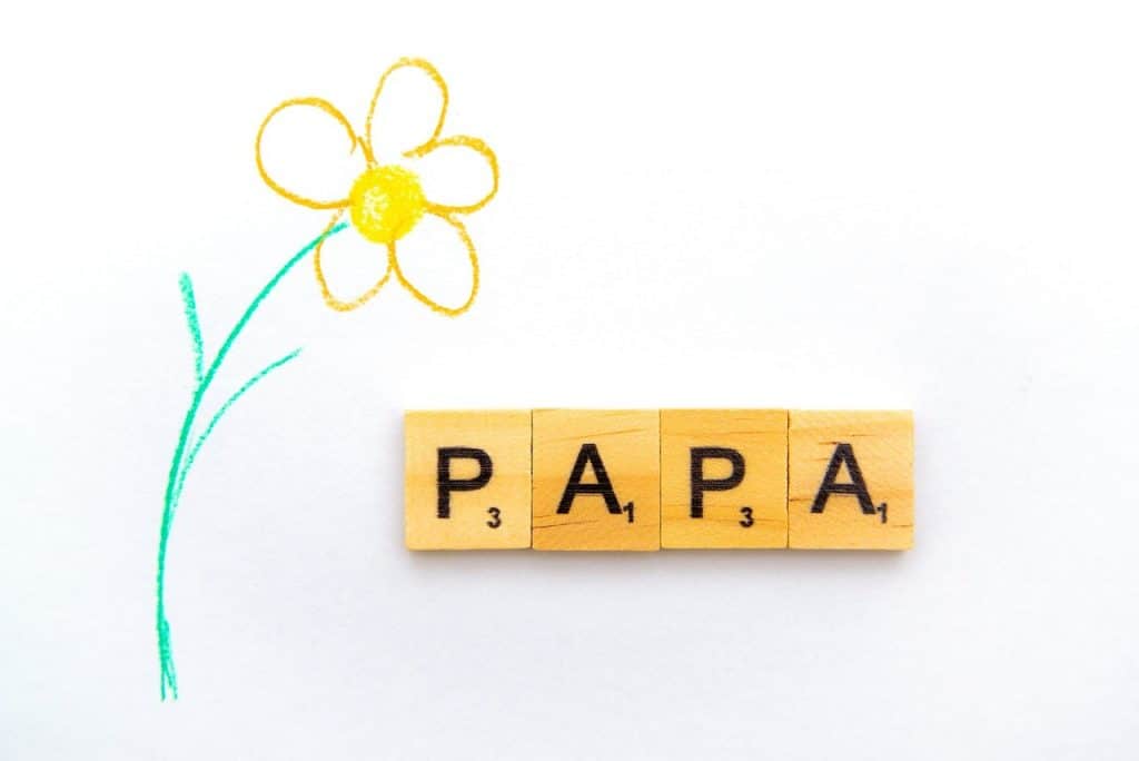 papa scrabble blocks