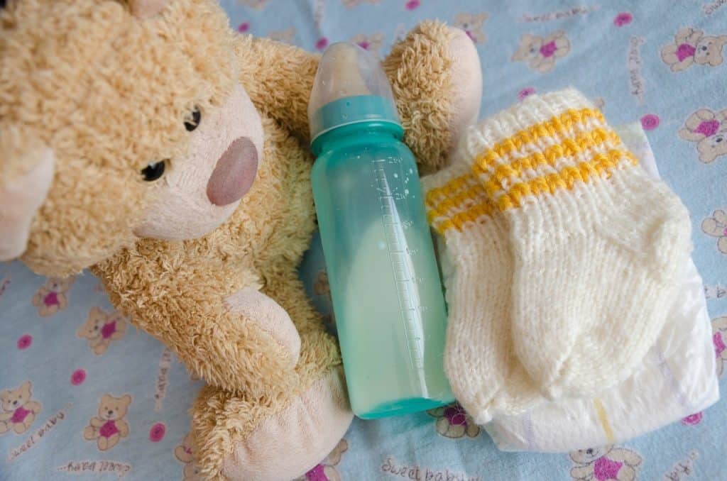 teddy bear and milk