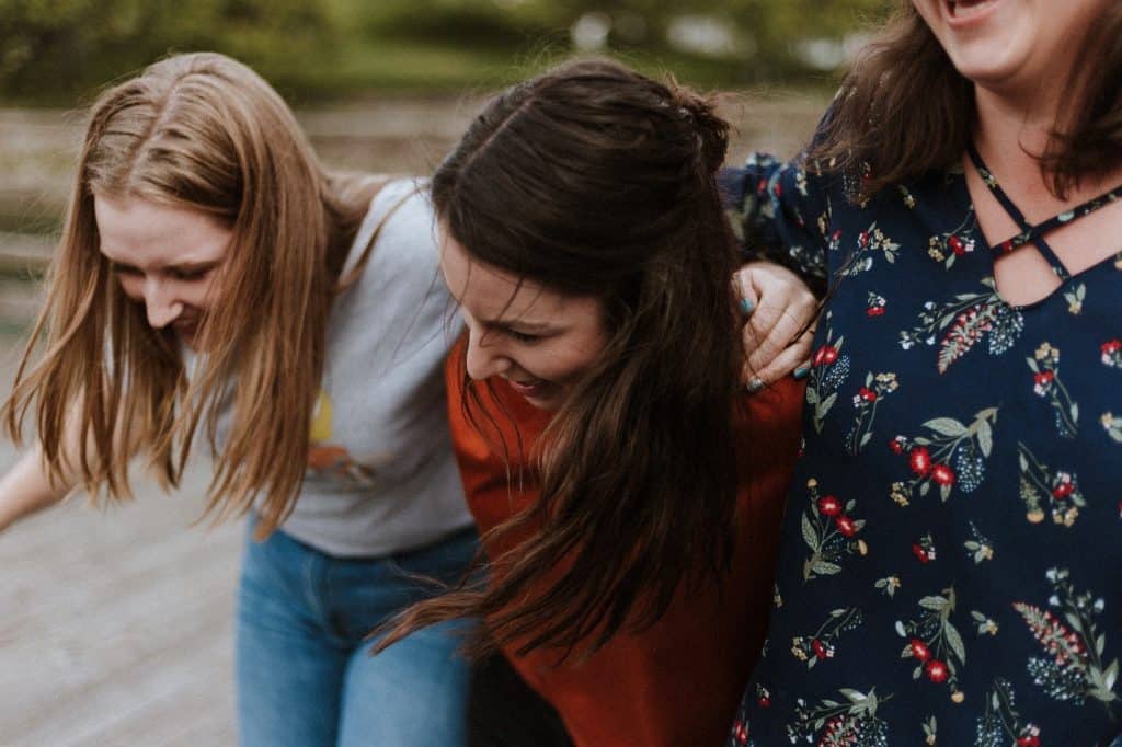 teenage girls having fun