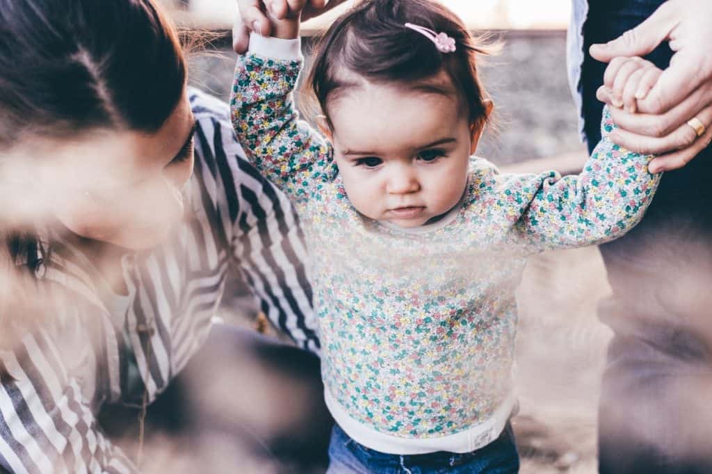 toddler and parents