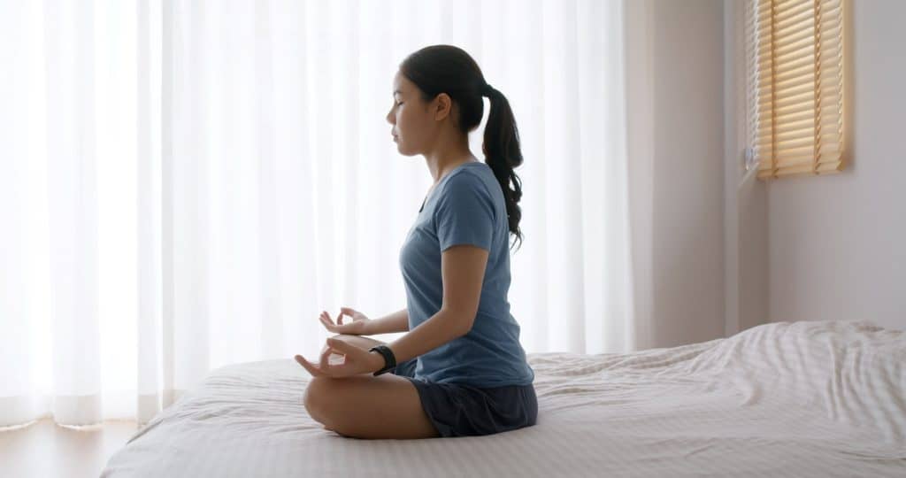 woman meditating