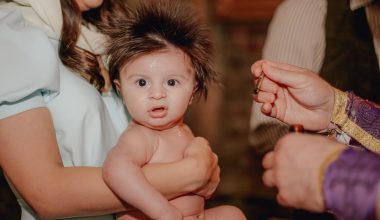 baby during a religious ceremony