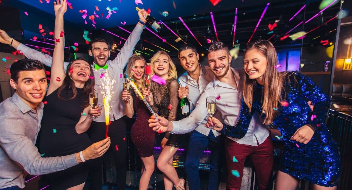 friends having fun on a party