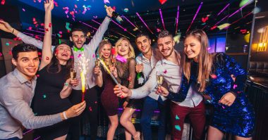 friends having fun on a party