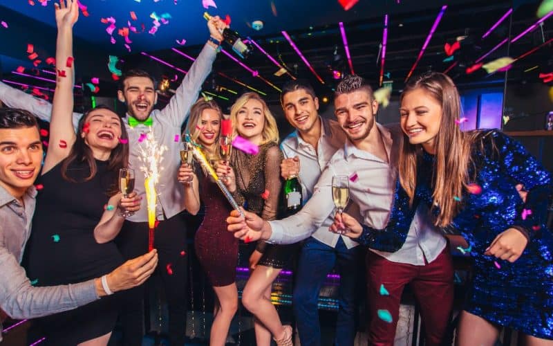 friends having fun on a party