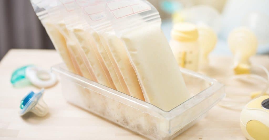 frozen breast milk in plastic bags