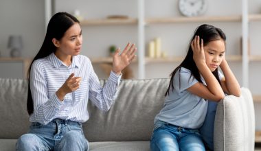 girl annoyed at nagging mom