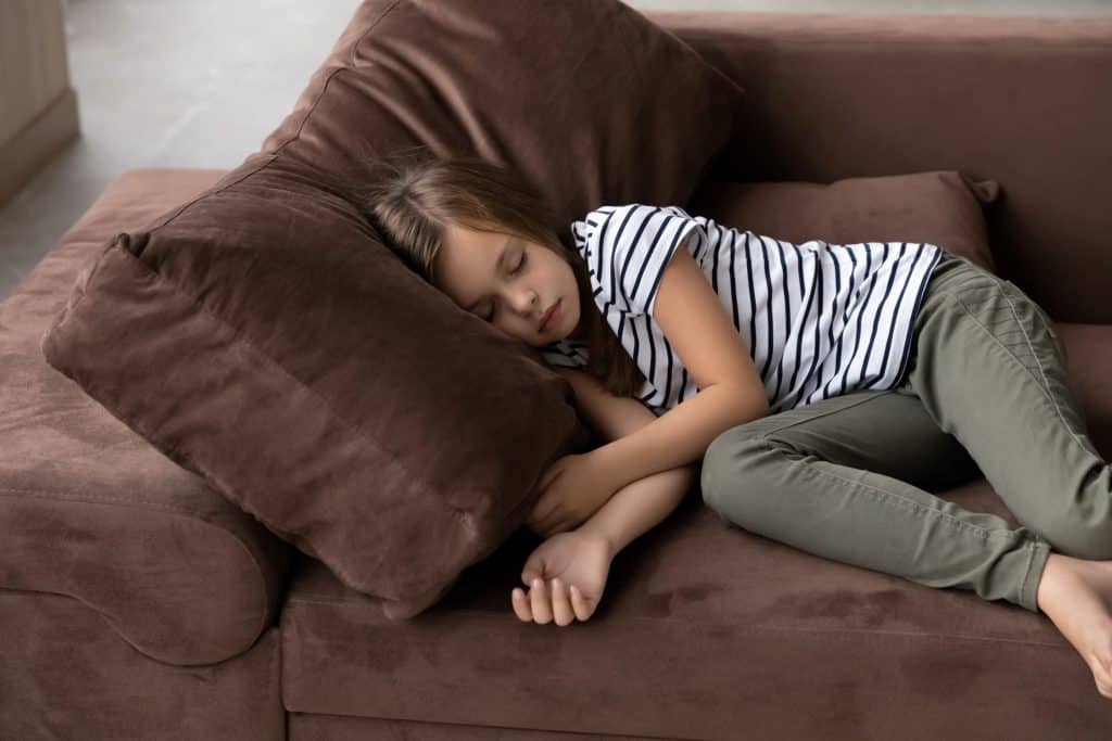 girl sleeping on the couch