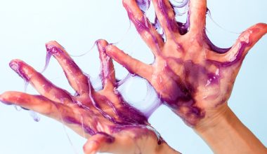 girl with glue on hands