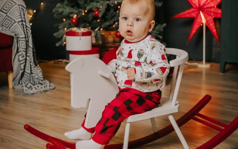 baby on a rocking chair