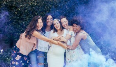 gender reveal smoke grenade baby shower