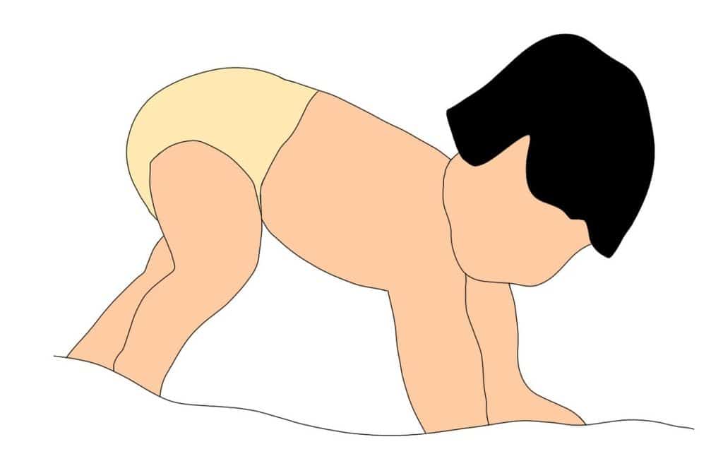 illustration of baby crawling