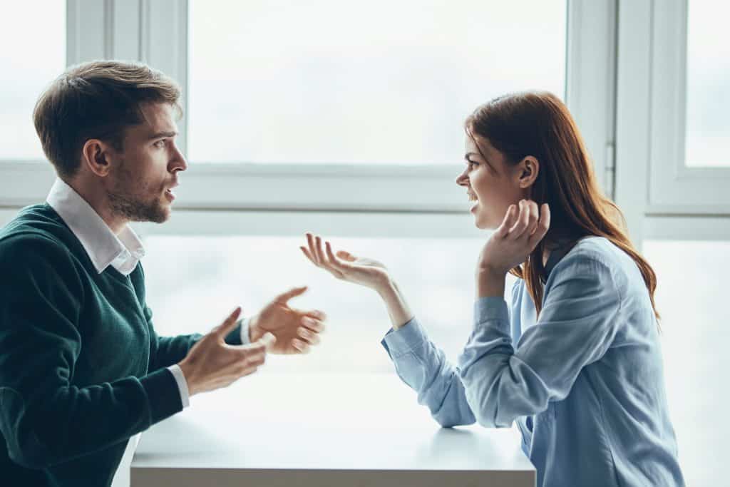 man and woman arguing