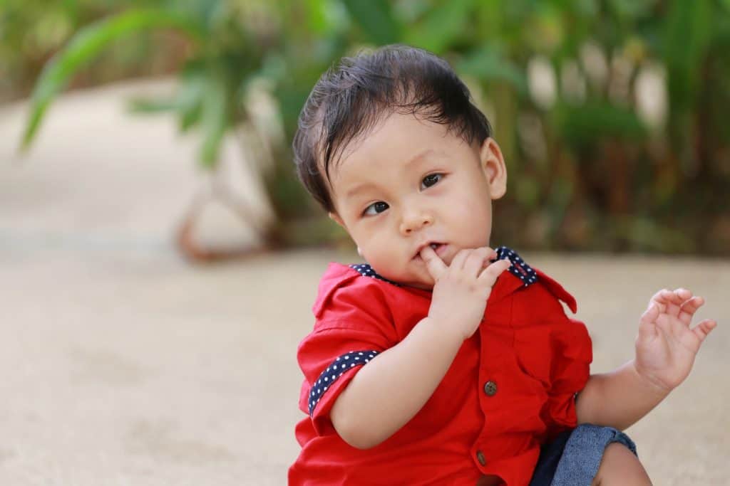 baby with strabismus