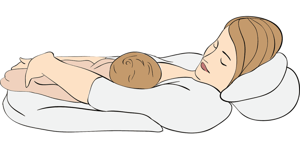 illustration of mom breastfeeding