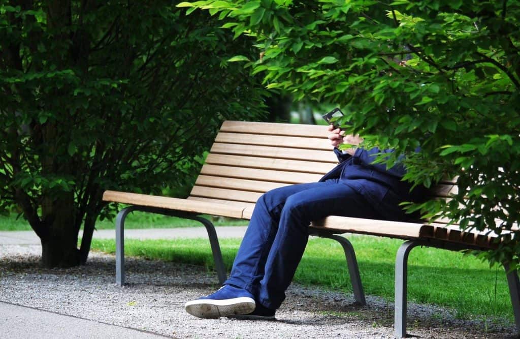 man sitting on a bench