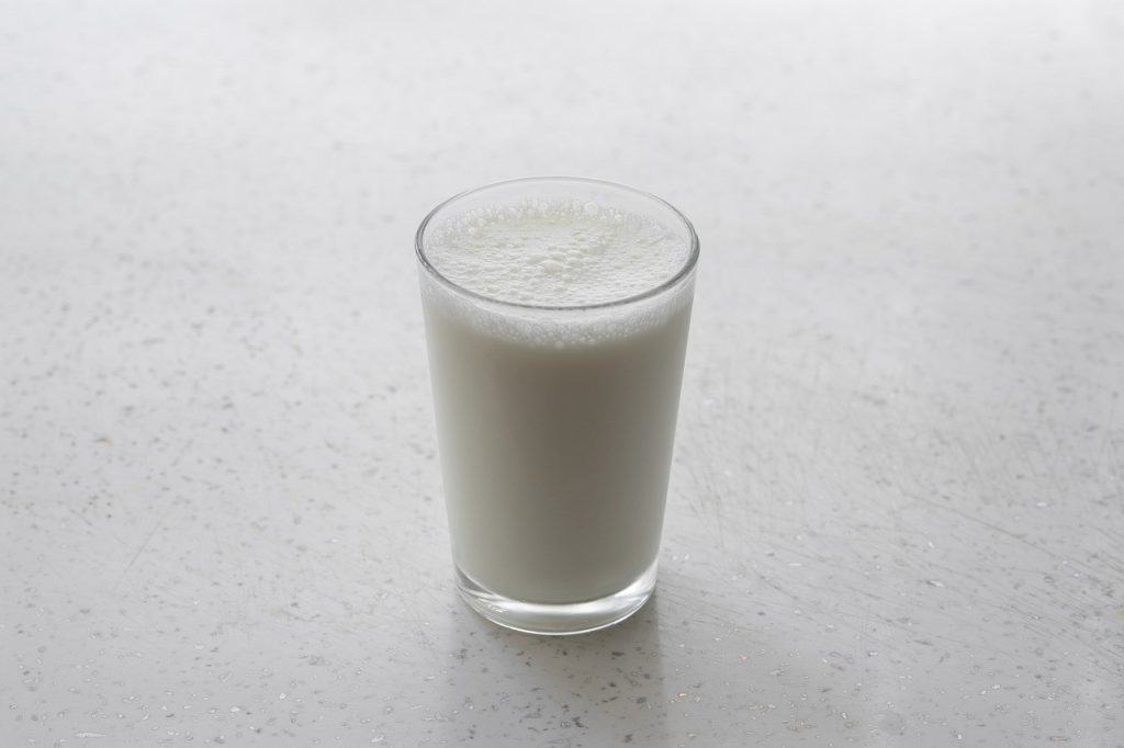milk on glass