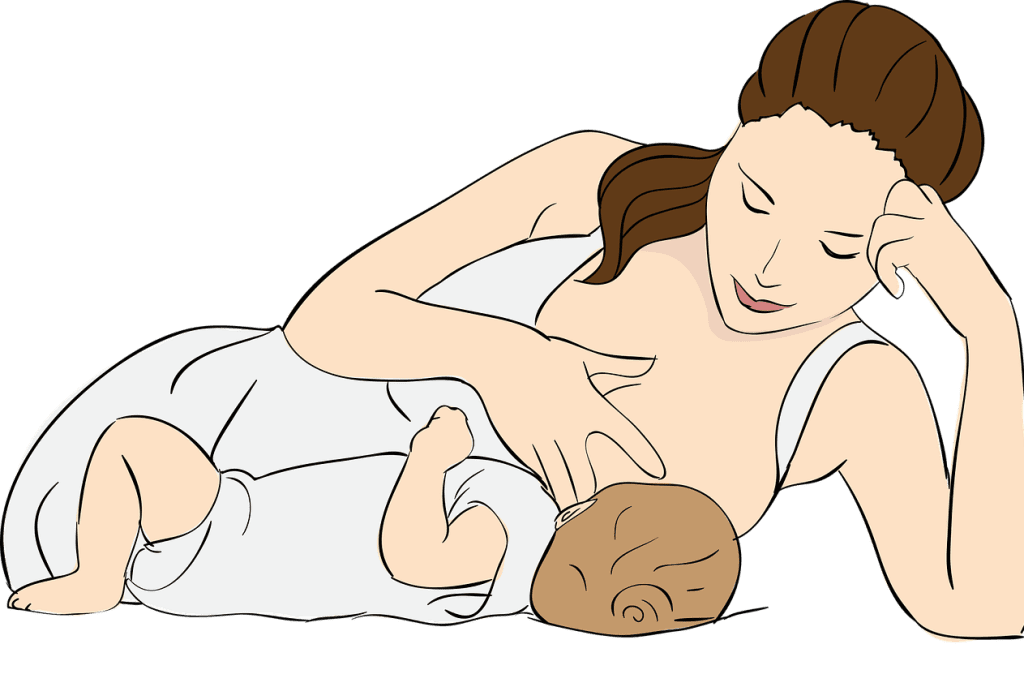 mom breastfeeding baby